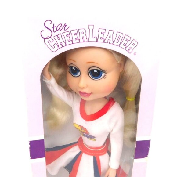 North Star Collegiate Cheerleading Doll Kansas University KU Jayhawks in Box - Picture 2 of 7